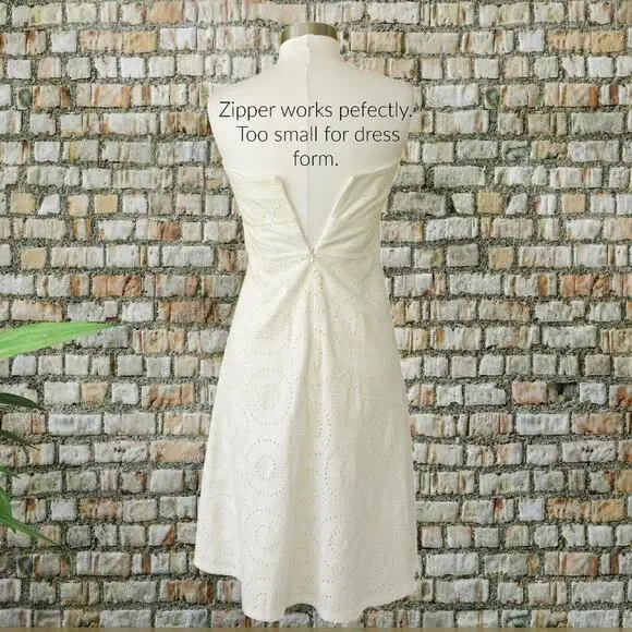 Plenty Tracy Reese Ivory Embroidered Strapless Midi Dress A-line Size 6 - Picture 3 of 9